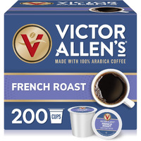 Victor Allen's Coffee French Roast, Dark Roast, 200 Count, Single Serve Coffee Pods For Keurig K-Cup Brewers