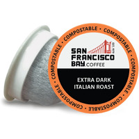San Francisco Bay Compostable Coffee Pods - Extra Dark Italian (80 Ct) K Cup Compatible Including Keurig 2.0, Dark Roast