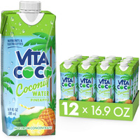 Vita Coco Coconut Water Naturally Hydrating Electrolyte Drink Smart Alternative To Coffee Soda And Sports Drinks Gluten Free, Pineapple, 16.9 Fl Oz (Pack Of 12), 202.8 Fl Oz