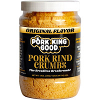 Pork King Good Low Carb Keto Diet Pork Rind Breadcrumbs! Perfect For Ketogenic, Paleo, Gluten-Free, Sugar Free And Bariatric Diets (Original) (Original, 12 Oz Jar)