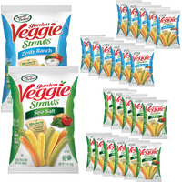 Sensible Portions Garden Veggie Straws, Snack Size Variety Pack, Sea Salt And Zesty Ranch, 1 Oz (Pack Of 24)