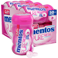 Mentos Pure Fresh Sugar-Free Chewing Gum With Xylitol, Bubble Fresh Flavor, Bubble Gum, 50 Piece Bottle (Bulk Pack Of 6)