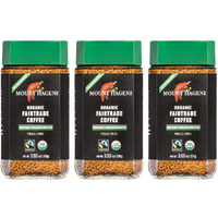 Mount Hagen 3.53Oz Organic Freeze Dried Instant Decaf Coffee- 3 Pack | Eco-Friendly Decaf Coffee Made From Organic Medium Roast Arabica Beans | Fair-Trade Instant Coffee Decaffeinated [3X 3.53Oz Jar]