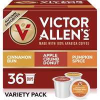 Victor Allen's Coffee Autumn Favorites Variety Pack, Medium Roast, 36 Count, Single Serve Coffee Pods For Keurig K-Cup Brewers