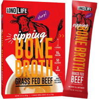 Lonolife Beef Bone Broth Powder Mix | Grass-Fed, 10G Protein | Collagen-Rich, Keto & Paleo Friendly | Natural Ingredients | 24 Portable Stick Pack Servings