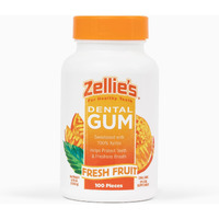 Zellie's | 100% Xylitol Sugar Free Fresh Fruit Chewing Gum | Fresh Fruit Flavor (100 Count (Pack Of 1))