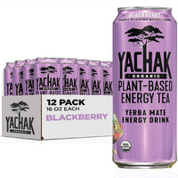 Yachak Yerba Mate Drink, Blackberry, 16 Fl Oz Cans, Pack Of 12