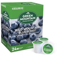 Green Mountain Coffee Pods K-Cups For Keurig Machines Flavored K Cup (All Count Fresh Capsules) Light/Medium/Dark Roast Long Expiry All Flavors (24 K-Cups Wild Mountain Blueberry)
