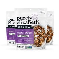 Purely Elizabeth Coconut Cashew Keto Granola, Made With Nuts And Seeds, Grain-Free, Gluten-Free, Non-Gmo (3 Ct, 8Oz Bags)