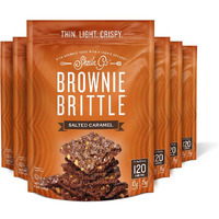 Sheila G's Brownie Brittle - Salted Caramel Thin And Crispy Sweet Snacks (Pack Of 6, 5 Oz), Rich Gourmet Brownie Bites Dessert