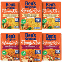 Ben's Original Ready Rice Roasted Chicken And Spanish Style Flavored Rice Variety Pack, Easy Dinner Sides, 8.8 Oz Pouch (Pack Of 6)
