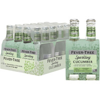 Fever-Tree Light Cucumber Tonic Water Glass Bottles, No Artificial Sweeteners, Flavorings & Preservatives, 6.8 Fl Oz (Pack Of 24)