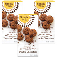 Simple Mills Almond Flour Double Chocolate Chip Cookies, Gluten Free And Delicious Crunchy Cookies, Organic Coconut Oil, Good For Snacks (Packaging May Vary), 5.5 Ounce (Pack Of 3)