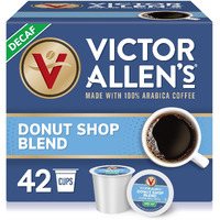 Victor Allen's Coffee Decaf Donut Shop Blend, Medium Roast, 42 Count, Single Serve Coffee Pods For Keurig K-Cup Brewers