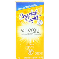Crystal Light On The Go Energy Citrus, 10 Count (Pack Of 12) - Packaging May Vary