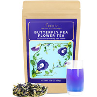 Teelux Butterfly Pea Flower Tea, Non-Gmo, Pure Natural Butterfly Pea Tea, Premium Dried Butterfly Pea Flower For Blue & Purple Drinks And Food Coloring, 1.76 Oz
