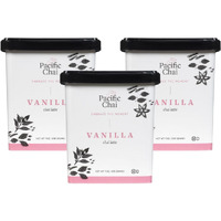 Pacific Chai Vanilla Chai Latte, Instant Powered Dry Chai Tea Latte Beverage Mix, Gluten Free, Kosher, 9 Ounce (Pack Of 3)