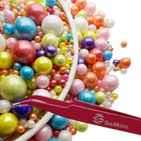 Se Si&Moos Rainbow Pearl Sprinkles For Cake Decorating Rainbow Sprinkles Edible Pearls For Cake Decorating Edible Sugar Pearls 3.5 Oz With Tweezers