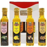 Olive Oil Gift Set, Gourmet Italian Tasting Set With Luxury Gift Box Included, White Truffle, Lemon, Porcini, Oregano Olive Oil's, 4 Bottles X 8.5 Fl.Oz (250Ml), Naturally Infused Flavored Extra Virgin Olive Oil For Dipping & Tasting, All Natural, Basso 1904