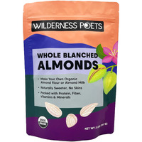Wilderness Poets, Organic Blanched Almonds - Whole California-Grown Almond Nuts With No Skins - 2 Pound (Pack Of 1)