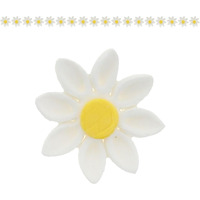 Global Sugar Art Edible Daisy Sugar Cake Flowers White, Unwired, 18 Count By Chef Alan Tetreault