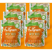 Fullgreen Riced Cauliflower With Carrots And Peas, Non-Gmo, No Preservatives, Shelf-Stable - Exclusive Keto Take Home Case Of 6 Pouches