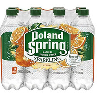 Poland Spring Brand Sparkling Natural Spring Water, Mandarin Orange 16.9 Fl Oz, 8 Count