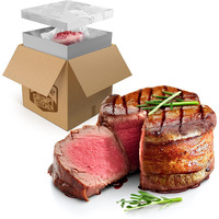 Grumpy Butcher 4 Large Filet Mignon Steaks, 8 Oz Each: Prime Steak House Size Beef Tenderloin Center Cut - With Steaks Gift Packages Specials Option