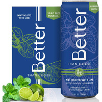 Better Than Booze Mocktails Non-Alcoholic Drinks | Alcohol Alternative Beverages, Ritual Zero Proof | Enjoy Your Drink Moment With Our Alcohol Free Drinks, Mint Mojito With Lime, 12 Fl Oz Each, 4 Pack