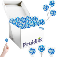 Fruidles Swirls Lollipop Candy, Mixed Fruit Flavor, Individually Wrapped (Blue Swirl, 12-Pack)