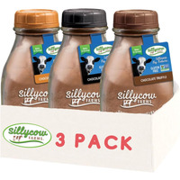 Sillycow Farms Hot Chocolate Variety Pack - Chocolate Chocolate, Chocolate Truffle, Chocolate Moo-Usse | Gluten Free, Non Gmo, Pure Cocoa Delight (16.9 Oz Glass Jars Pack Of 3)