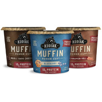 Kodiak Cakes Minute Muffin Cup Variety Pack - 100% Whole Grains, Double Dark Chocolate, Blueberry & Cinnamon Roll (Pack Of 12)