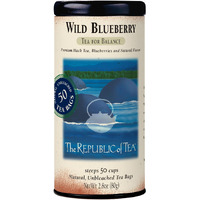 The Republic Of Tea Wild Blueberry Tea, 2.8 Oz Tin | 50 Tea Bags, Gourmet Black Tea | Caffeinated