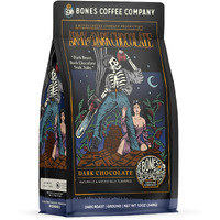 Bones Coffee Company Army Of Dark Chocolate Ground Coffee Beans, Dark Chocolate Flavor Low Acid Flavored Coffee, Made With Arabica Coffee Beans, Dark Roast Gourmet Coffee (12 Oz)
