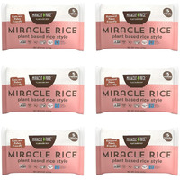 Miracle Noodle Miracle Rice - Konjac Rice, Keto Rice, Plant-Based, Gluten-Free, Soy Free, Low Carb Rice, Low-Calorie Rice, Grain Free, Perfect For Stir-Fry, Rice Pilaf, & Rice Pudding - 8 Oz, 6-Pack