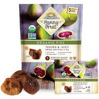 Sunny Fruit Soft Organic Turkish Dried Figs - 1 Bag (5 Individual Portion Packs) | Healthy, Convenient Snack Packs | Organic, Non-Gmo, Vegan, Halal, Kosher, No Preservatives, No Sugar Added