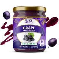 Choczero Keto Grape Jam, No Added Sugar Fruit Spread Preserves, Concord Jelly, Great Source Of Fiber, 12 Ounces (Pack Of 1)