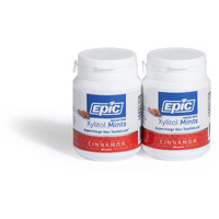 Epic Xylitol Mints - Sugar Free & Aspartame Free Mints Sweetened W/Xylitol For Dry Mouth & Gum Health (Cinnamon, 180-Piece Bottle, 2 Bottles)