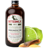 Bittermilk No.5 Charred Grapefruit Tonic With Bulls Bay Sea Salt - All Natural Handcrafted Cocktail Mixer - Gin Mixers, Tonic Mixers - Just Add Vodka, Gin, Rum Or Tequila, Makes 17 Cocktails