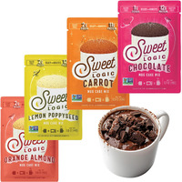 Sweet Logic Keto Dessert Mug Cake Mixes - Variety Pack - Triple Chocolate, Carrot Cake, Lemon Poppyseed, & Orange Almond - Low Sugar - Low Carb - Gluten-Free - High Protein - All Natural (4 Pack)
