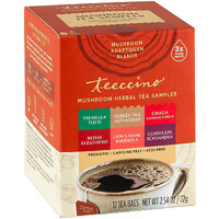 Teeccino Mushroom Herbal Tea - Mushroom Adaptogen Tea Sampler - Support Your Health With Mushrooms And Adaptogenic Herbs, Prebiotic, Caffeine Free, Acid Free, 12 Tea Bags