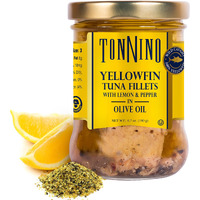 Tonnino Yellowfin Tuna With Lemon Pepper In Olive Oil 6.7Oz 6-Pack Omega-3, High Protein, Gluten-Free, Ready-To-Eat Tuna Packets For Tuna Salad, Tuna Fish Alternative To Salmon, Seafood