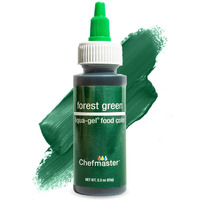 Chefmaster Forest Green Liqua-Gel Food Coloring | Vibrant Color | Professional-Grade Dye For Icing, Frosting, Fondant | Baking & Decorating | Fade-Resistant | Easy-To-Use | Made In Usa | 2.3 Oz