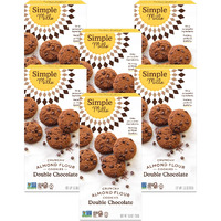 Simple Mills Almond Flour Crunchy Cookies, Double Chocolate Chip - Gluten Free, Vegan, Healthy Snacks, Made With Organic Coconut Oil, 5.5 Ounce (Pack Of 6)
