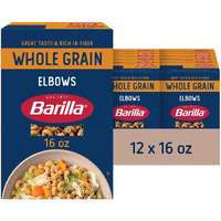 Barilla Whole Grain Elbows Pasta, 16 Oz. Box (Pack Of 12) - Non-Gmo Pasta Made With 100% Whole Grain Durum Wheat - Great Source Of Fiber