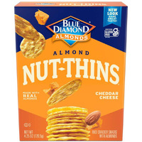 Blue Diamond Almonds Nut Thins Cheddar Cheese Gluten Free Cracker Crisps, 4.25 Oz Boxes (Pack Of 6)