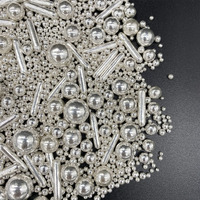 Sprinkles Silver Pearl Sugar Candy Mix Size Baking Cake Decorations Cupcake Toppers Cookie Decorating Ice Cream Celebrations Shaker Jar Wedding Shower Party (120G/4.2Oz)