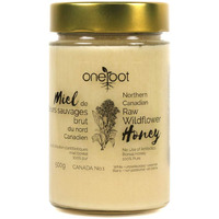 Oneroot 100% Canadian Flower Honey - 17.6 Oz/1.1 Lbs, Honey Wildflower Unfiltered, Unheated & Creamed, Nutrient Rich Raw Wildflower Honey With Enzymes, Thick Natural Sweetener