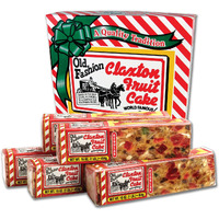 Old Fashion Claxton Fruit Cake 5-1 Lb. Regular Recipe Loaves - Individually Wrapped For Freshness In Our Signature Red-White Carton - 5-Pack