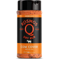 Kosmos Q Cow Cover Bbq Rub | Savory Blend | Great On Brisket, Steak, Ribs & Burgers | Best Barbecue Rub | Meat Seasoning & Spice Dry Rub | 10.5 Oz Shaker Bottle